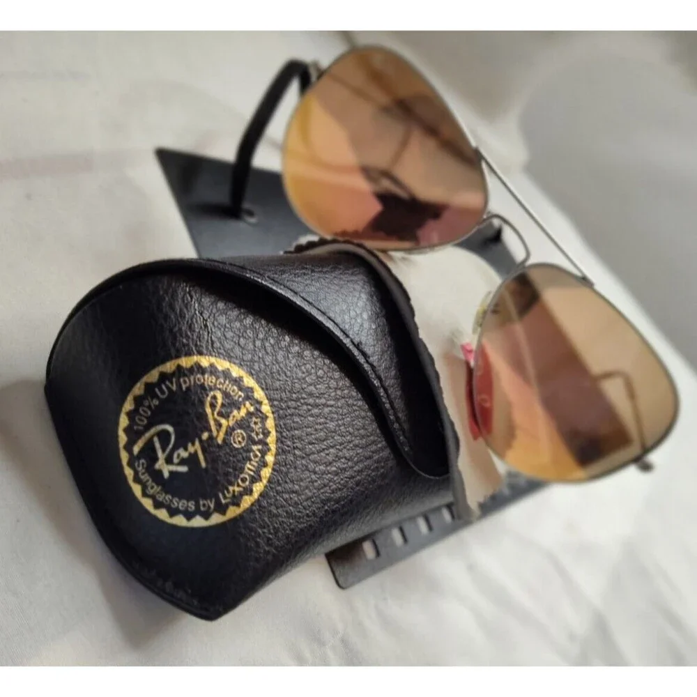 Ray Ban RB3025 Aviator Silver Metal Reflective Lens 58/14/135 w/Case  made Italy